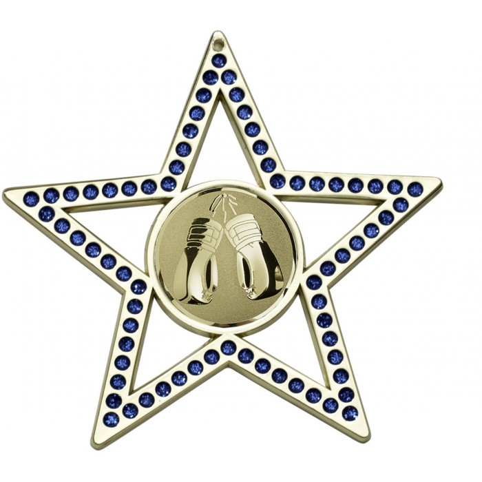75MM BLUE STAR BOXING MEDAL - GOLD, SILVER, BRONZE
